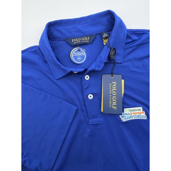 Polo Golf Ralph Lauren Shirt‎ Men's L PerformancPGA JR.League Championship Blue - Picture 1 of 12